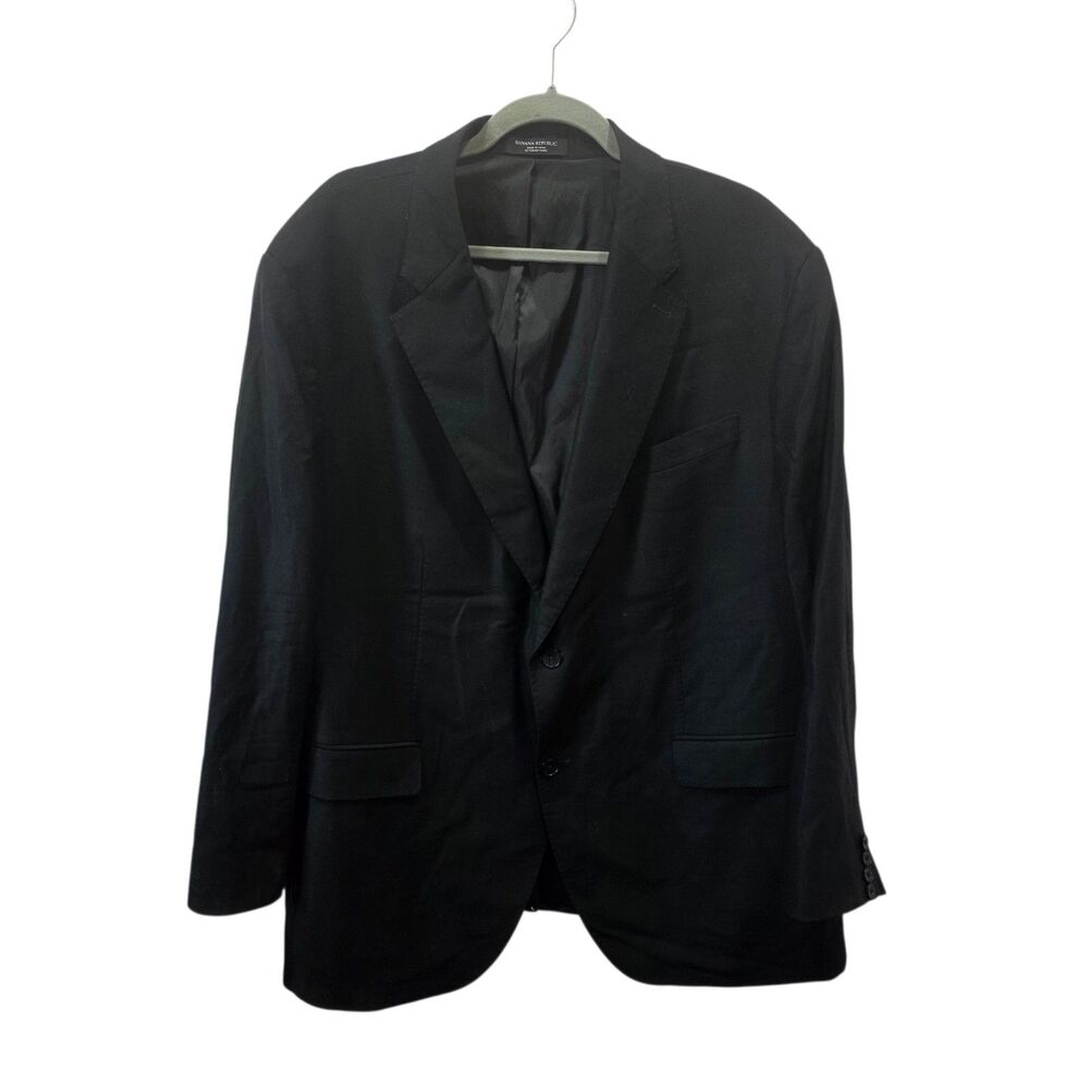 Banana Republic Reda Flexo Wool Blazer Jacket Men 50 Regular Tailored Slim Black
